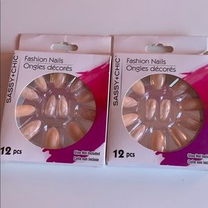 Fashion nails one set.  Pink